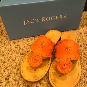 Girls Jack Rogers Bright Orange Slip-On Sandals